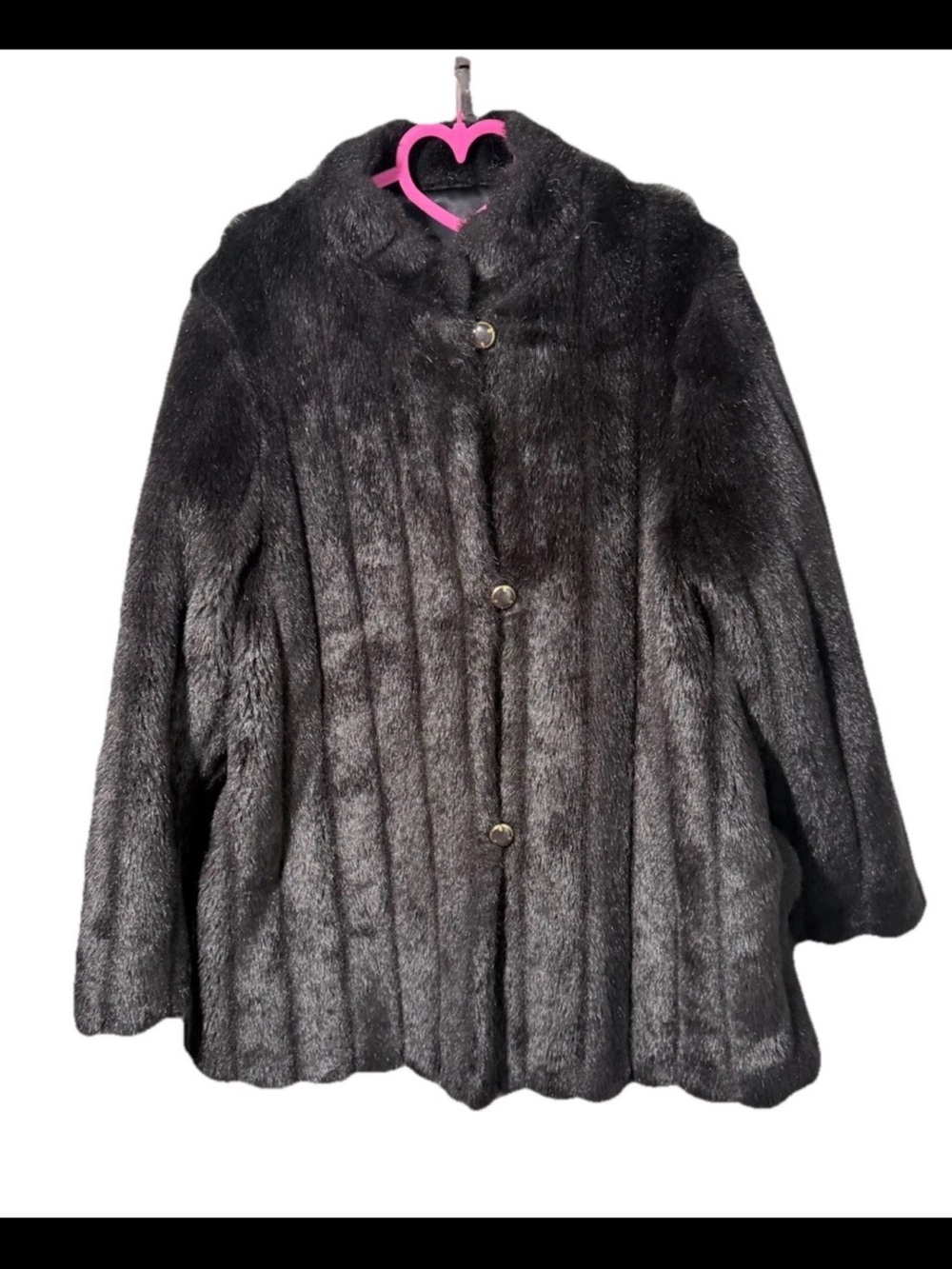 Vintage Wiman Dark Brown Faux Fur Coat Made in USA